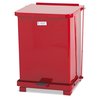Rubbermaid Commercial Defenders Biohazard Step Can, Square, Steel, 7 gal, Red FGST7EPLRD